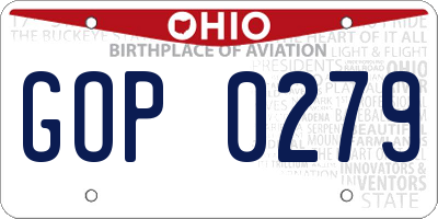 OH license plate GOP0279