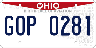 OH license plate GOP0281