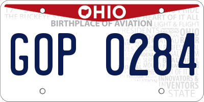 OH license plate GOP0284