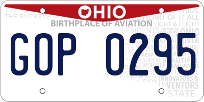 OH license plate GOP0295