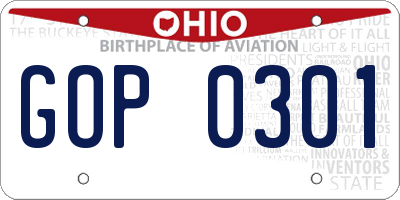 OH license plate GOP0301