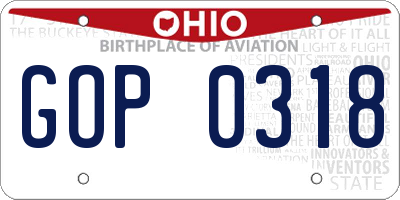 OH license plate GOP0318