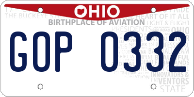OH license plate GOP0332