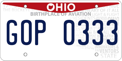 OH license plate GOP0333