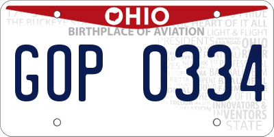 OH license plate GOP0334