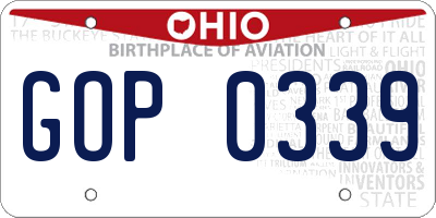 OH license plate GOP0339