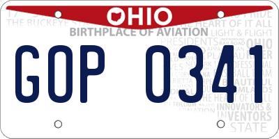 OH license plate GOP0341