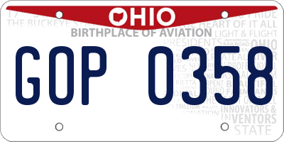 OH license plate GOP0358