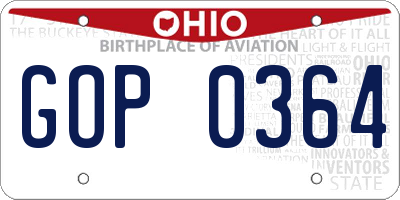 OH license plate GOP0364