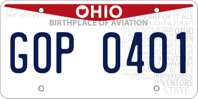 OH license plate GOP0401