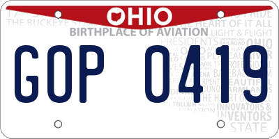 OH license plate GOP0419