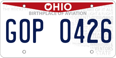 OH license plate GOP0426