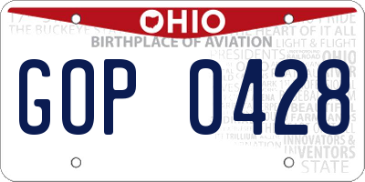 OH license plate GOP0428