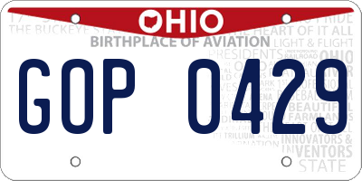 OH license plate GOP0429