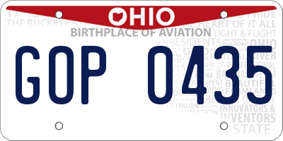 OH license plate GOP0435