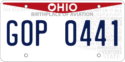 OH license plate GOP0441