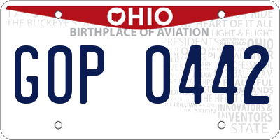 OH license plate GOP0442