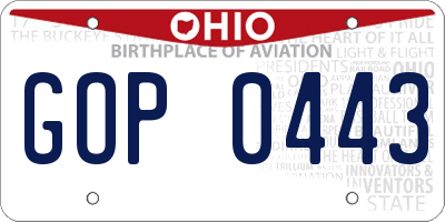 OH license plate GOP0443
