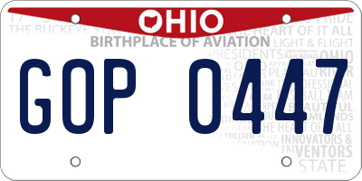 OH license plate GOP0447