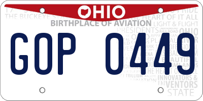 OH license plate GOP0449
