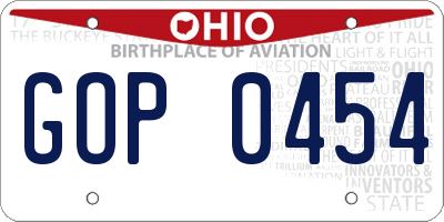 OH license plate GOP0454