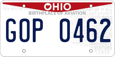 OH license plate GOP0462
