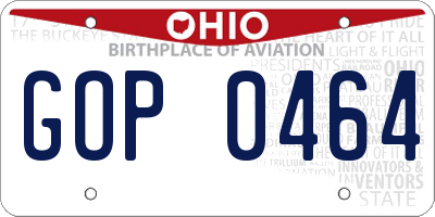 OH license plate GOP0464
