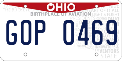 OH license plate GOP0469