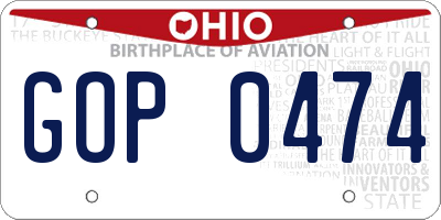 OH license plate GOP0474