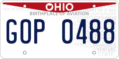 OH license plate GOP0488