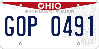 OH license plate GOP0491