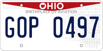 OH license plate GOP0497