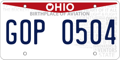 OH license plate GOP0504