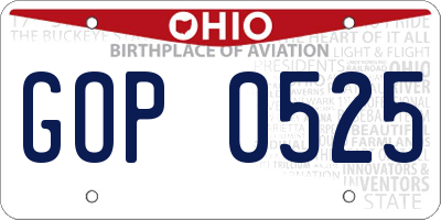 OH license plate GOP0525