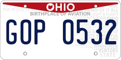 OH license plate GOP0532