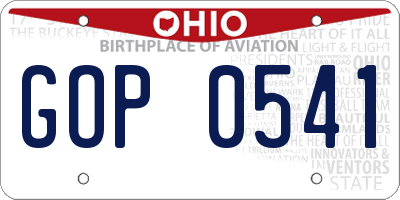 OH license plate GOP0541