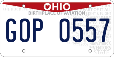OH license plate GOP0557
