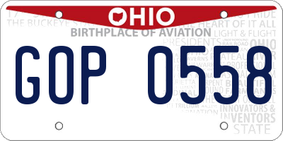 OH license plate GOP0558