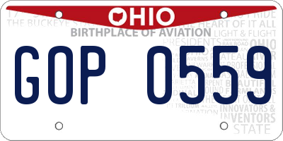 OH license plate GOP0559