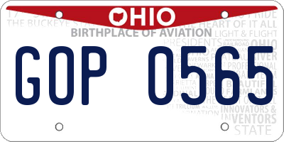 OH license plate GOP0565