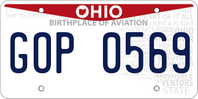 OH license plate GOP0569