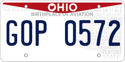 OH license plate GOP0572