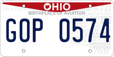 OH license plate GOP0574