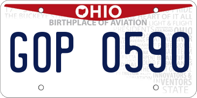 OH license plate GOP0590