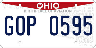 OH license plate GOP0595
