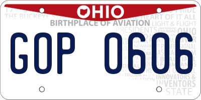 OH license plate GOP0606