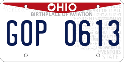 OH license plate GOP0613