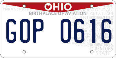 OH license plate GOP0616