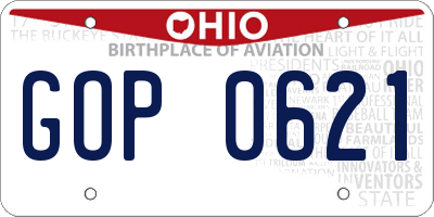 OH license plate GOP0621