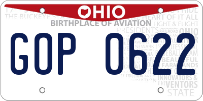 OH license plate GOP0622